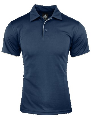 Mens Yarra Polo:Navy/White